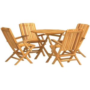 vidaXL Ensemble à manger de jardin 5 pcs Bois de teck massif pas cher