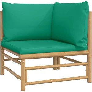 vidaXL Salon de jardin 7 pcs avec coussins vert bambou pas cher