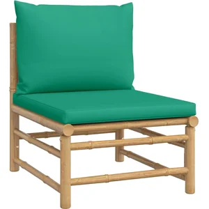 vidaXL Salon de jardin 6 pcs avec coussins vert bambou pas cher