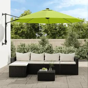 vidaXL Parasol mural pomme verte 290 cm pas cher