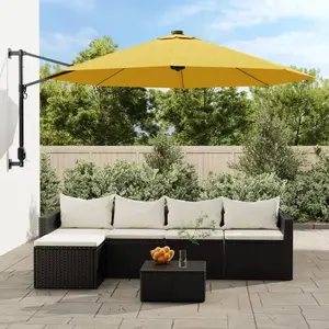 vidaXL Parasol mural jaune 290 cm pas cher