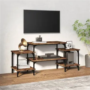 vidaXL Meuble TV Chêne fumé 117x35x52 cm Bois d'ingénierie pas cher