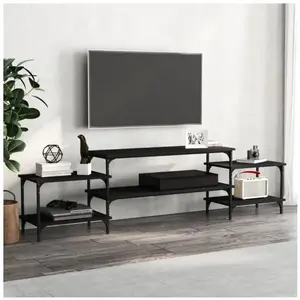 Comparateur de prix : vidaXL Meuble TV noir 197x35x52 cm bois d'ingénierie