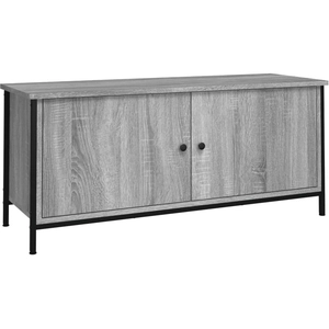 vidaXL Meuble TV avec portes sonoma gris 102x35x45cm bois d'ingénierie pas cher
