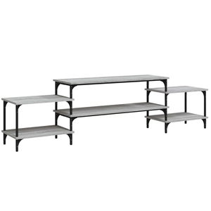 vidaXL Meuble TV sonoma gris 197x35x52 cm Bois d'ingénierie pas cher