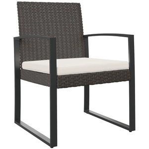 vidaXL Chaises à manger de jardin lot de 2 marron rotin PP pas cher