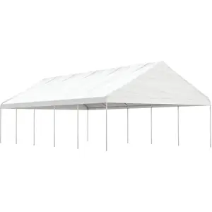 vidaXL Belvédère avec toit blanc 11,15x5,88x3,75 m polyéthylène pas cher