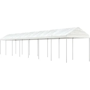 vidaXL Belvédère avec toit blanc 15,61x2,28x2,69 m polyéthylène pas cher