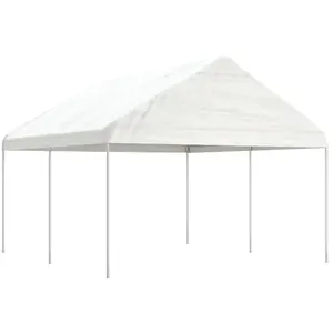 vidaXL Belvédère avec toit blanc 4,46x4,08x3,22 m polyéthylène pas cher