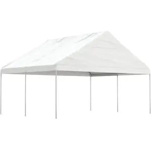 vidaXL Belvédère avec toit blanc 4,46x5,88x3,75 m polyéthylène pas cher