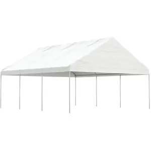 vidaXL Belvédère avec toit blanc 6,69x5,88x3,75 m polyéthylène pas cher