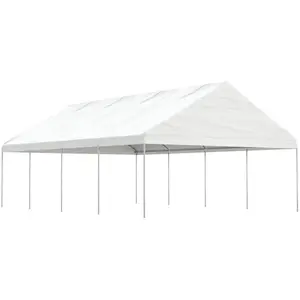vidaXL Belvédère avec toit blanc 8,92x5,88x3,75 m polyéthylène pas cher