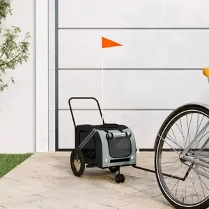 Comparateur de prix : vidaXL Remorque de vélo pour animaux de compagnie gris et noir