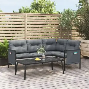 vidaXL Salon de jardin 2 pcs anthracite acier pas cher
