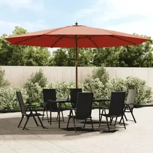 vidaXL Vidaxl Parasol De Jardin Avec Mât En Bois Terre Cuite 400x273 Cm pas cher