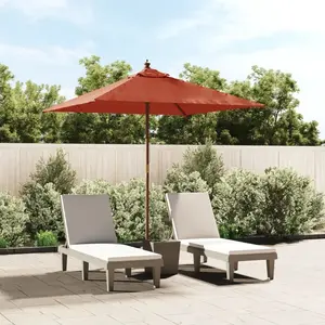 Comparateur de prix : vidaXL Parasol de jardin avec mât en bois terre cuite 198x198x231 cm
