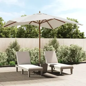vidaXL Parasol de jardin avec mât en bois sable 300x300x273 cm pas cher
