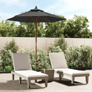 vidaXL Parasol de jardin avec mât en bois anthracite 196x231 cm pas cher