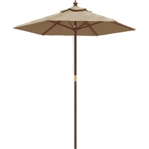 vidaXL Parasol de jardin avec mât en bois taupe 196x231 cm