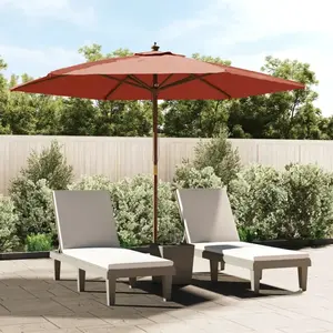 vidaXL Parasol de jardin avec mât en bois terre cuite 299x240 cm pas cher
