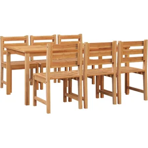 vidaXL Ensemble à manger de jardin 7 pcs Bois de teck solide pas cher