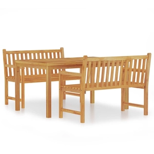 vidaXL Ensemble à manger de jardin 3 pcs Bois de teck massif pas cher
