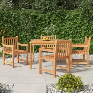 vidaXL Ensemble à manger de jardin 5pcs Bois de teck massif pas cher