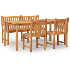 vidaXL Ensemble à manger de jardin 4 pcs Bois de teck massif pas cher