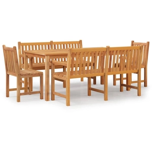 Comparateur de prix : vidaXL Ensemble à manger de jardin 5pcs Bois de teck massif