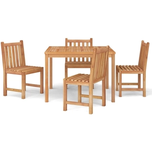 vidaXL Ensemble à manger de jardin 5pcs Bois de teck massif pas cher