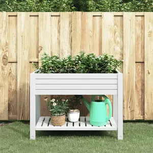 vidaXL Lit surélevé de jardin blanc 110x45x79 cm polypropylène pas cher