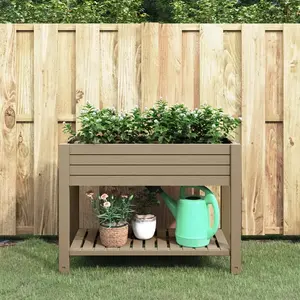 vidaXL Lit surélevé de jardin marron clair 110x45x79 cm polypropylène pas cher