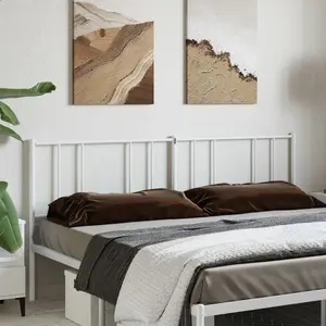 vidaXL Tête de lit métal blanc 200 cm pas cher