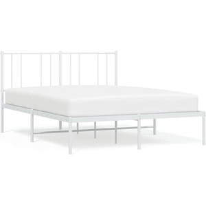 vidaXL Cadre de lit métal avec tête de lit blanc 160x200 cm pas cher