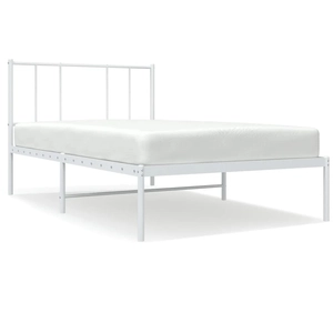 vidaXL Cadre de lit métal avec tête de lit blanc 80x200 cm pas cher