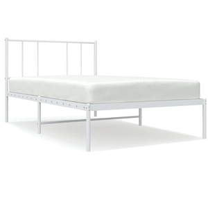 vidaXL Cadre de lit métal avec tête de lit blanc 100x190 cm pas cher