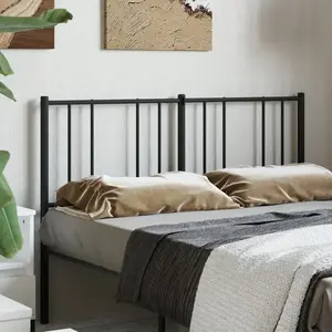 vidaXL Tête de lit métal noir 140 cm pas cher