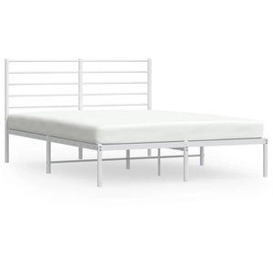 vidaXL Cadre de lit métal avec tête de lit blanc 150x200 cm pas cher