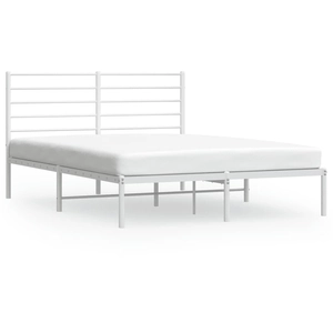 vidaXL Cadre de lit métal avec tête de lit blanc 160x200 cm pas cher