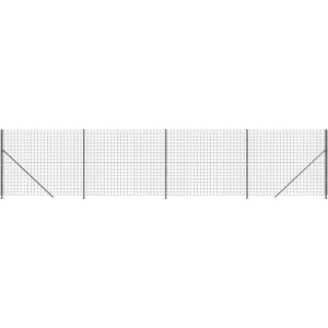 vidaXL Clôture en treillis métallique avec bride anthracite 2x10 m pas cher