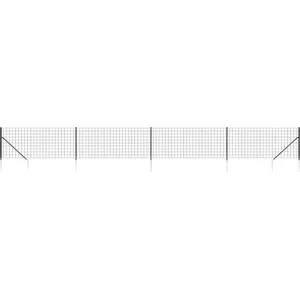 Comparateur de prix : vidaXL Clôture en treillis métallique et ancrage anthracite 1,1x10 m