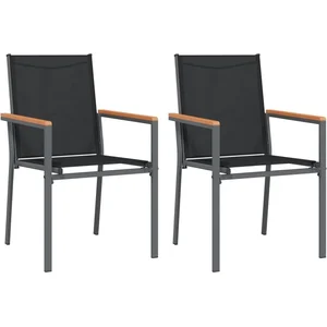 vidaXL Chaises de jardin lot de 2 noir 55x61,5x90cm textilène et acier pas cher