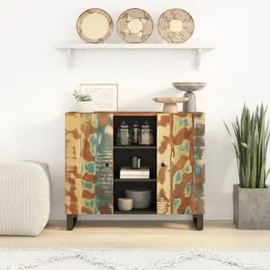 vidaXL Buffet avec 2 portes 90x33x75 cm bois massif de récupération pas cher