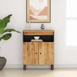 vidaXL Buffet avec 2 portes 60x33x75 cm bois massif de manguier pas cher