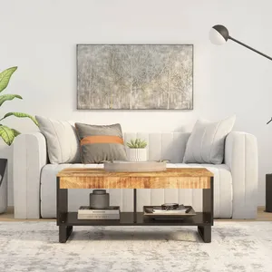 vidaXL Table basse 90x50x40 cm bois de manguier massif pas cher