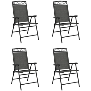 vidaXL Chaises de jardin pliables lot de 8 en acier et textilène pas cher