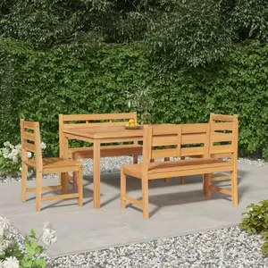 vidaXL Ensemble à manger de jardin 5pcs Bois de teck massif pas cher