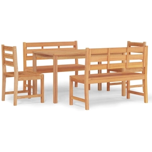 vidaXL Ensemble à manger de jardin 5pcs Bois de teck massif pas cher