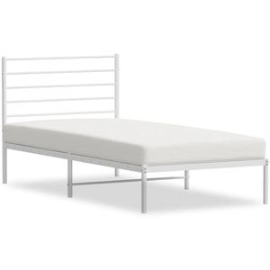 vidaXL Cadre de lit métal avec tête de lit blanc 90x200 cm pas cher