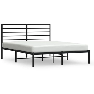 vidaXL Cadre de lit métal avec tête de lit noir 200x200 cm pas cher
